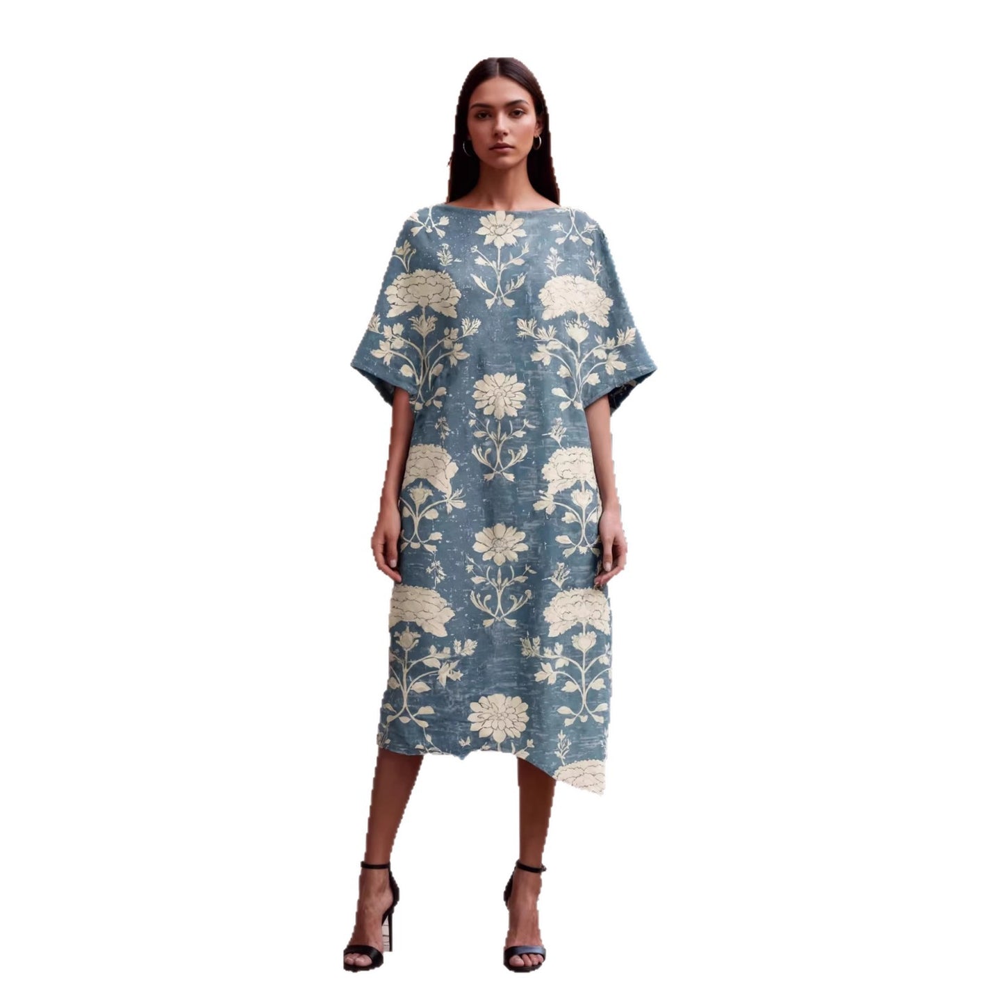 Womens Retro-Printed Arabic Dress From The Middle East Dubai Style
