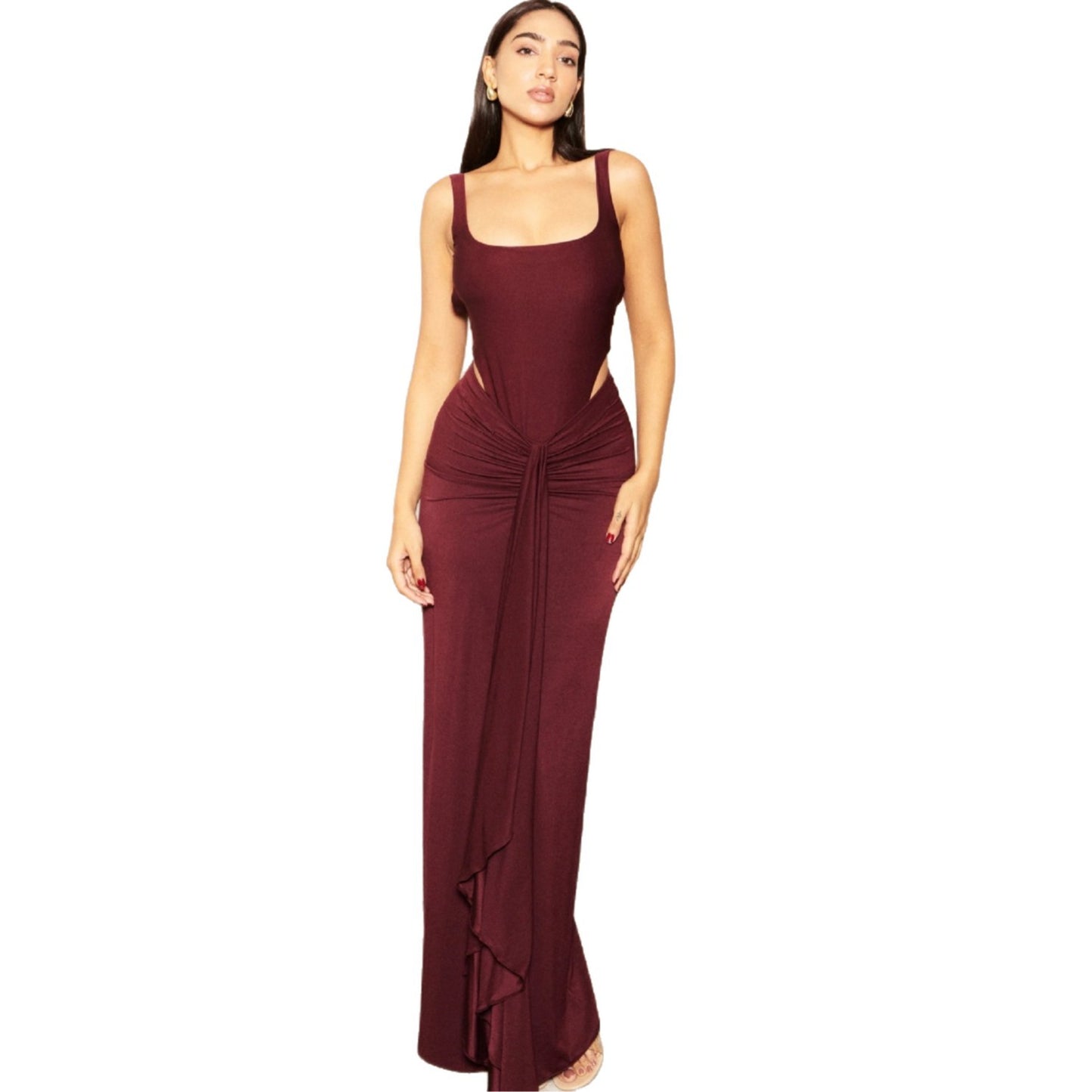 Womens Cutout, Bow-Trimmed Backless Skirt And Top Two-Piece Set