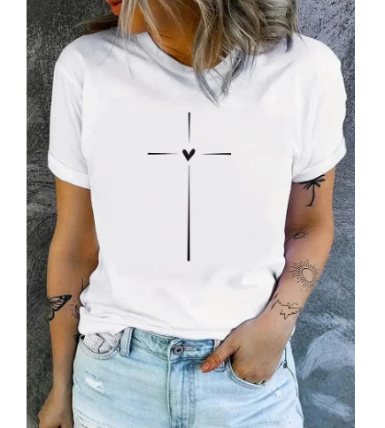 Women's 3D Digital Printing Casual Round Neck Short Sleeves