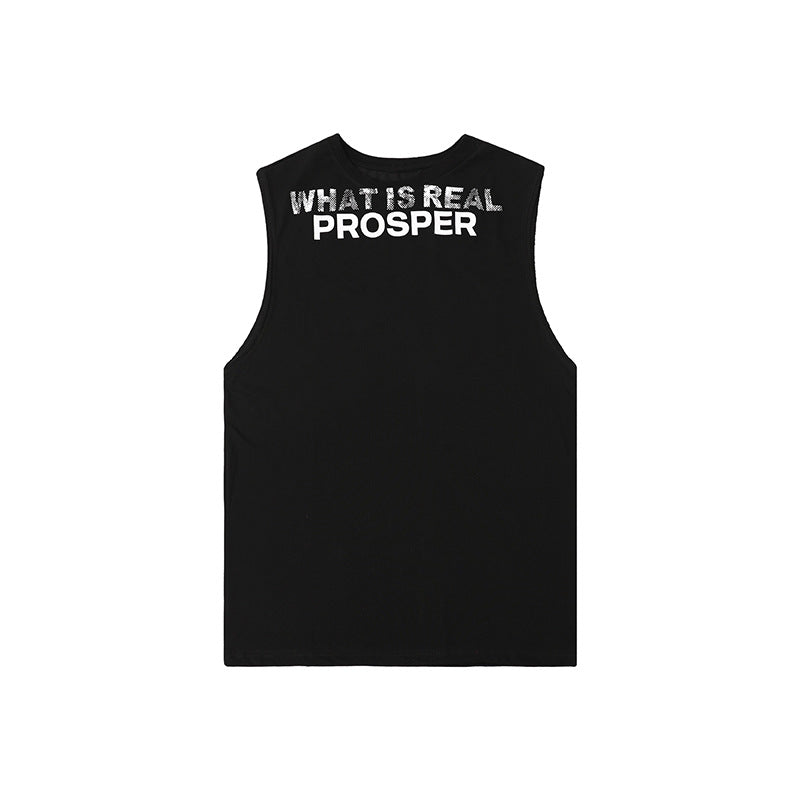 Letter Print Sleeveless Women's Loose Vest Casual