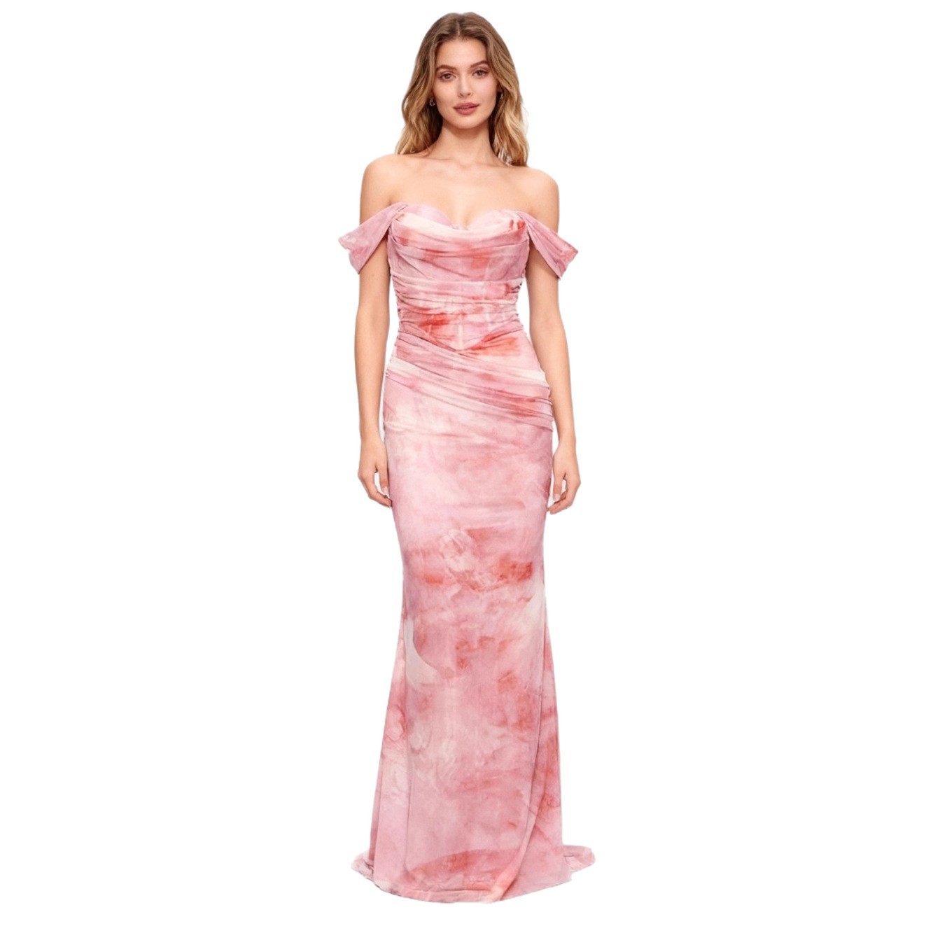 Fishbone-style Sexy Off-shoulder Pleated Dress