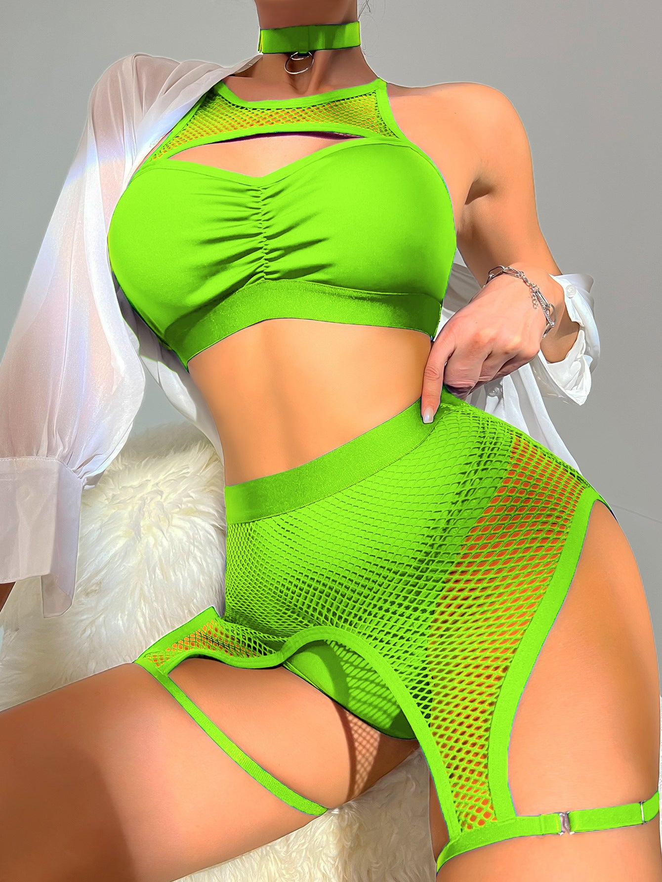 New INS European And American Bra Underwear Mesh Stitching
