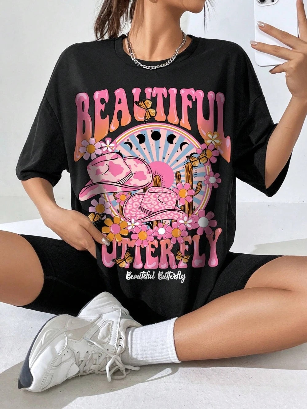 Women's World Printed T-shirt Casual Loose