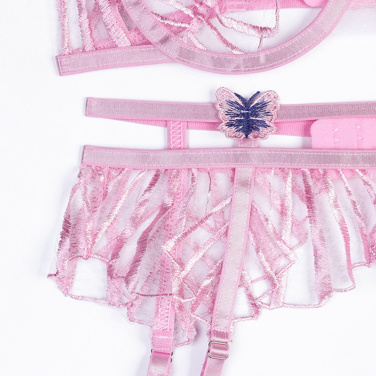 Butterfly Patch Underwear Three-piece Set