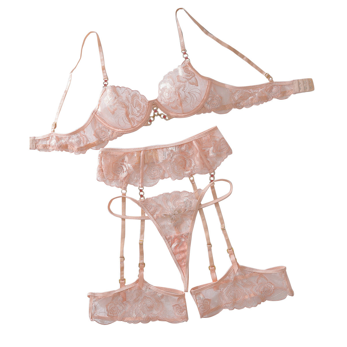 Embroidered Steel Ring Push Up Body Shaping Sexy Underwear Split Suit