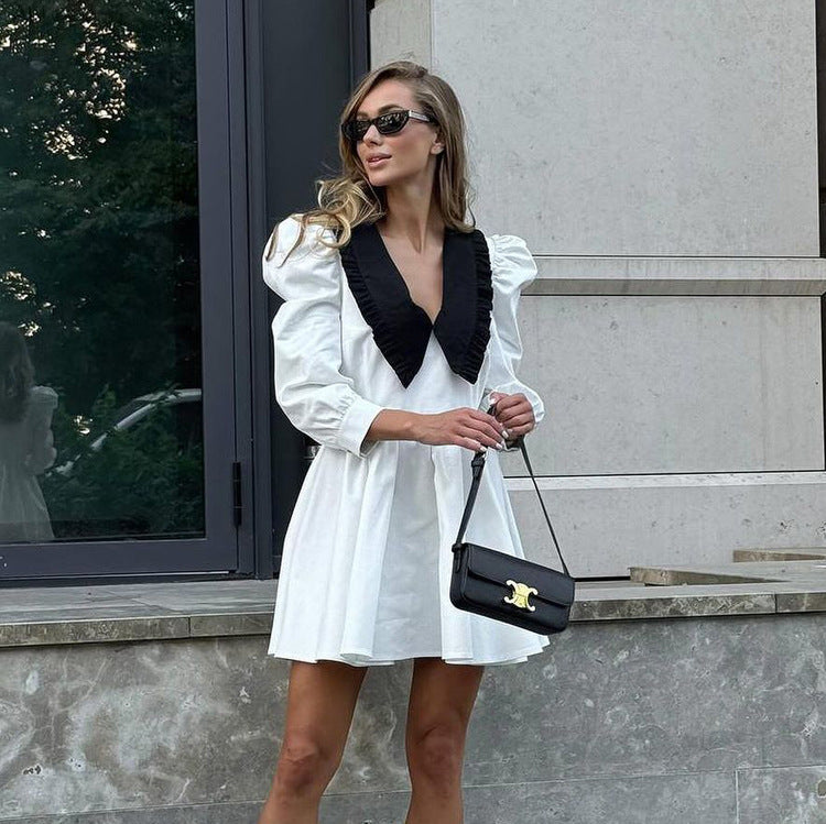 Stylish And Minimalist Color Block Design Womens Dress