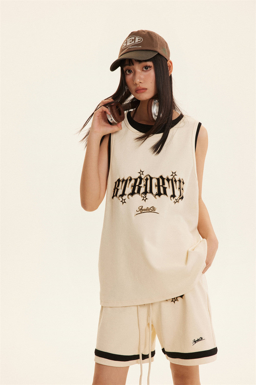 Fake Sports Vest Casual Letter Embroidered Loose Top
