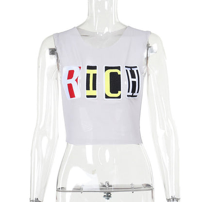 Street Style Women's Hot Girl Slim-fit Letters Vest Top