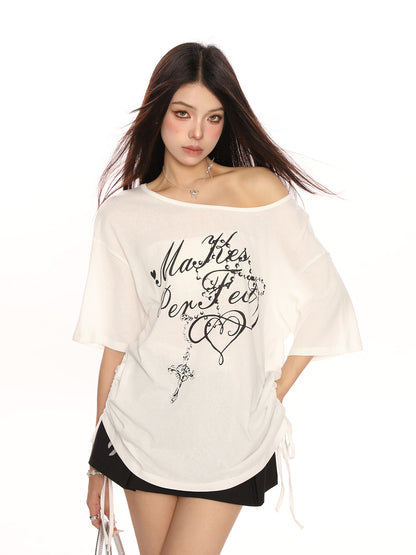 Short Sleeve Loose Off-shoulder Casual Half Sleeve Top