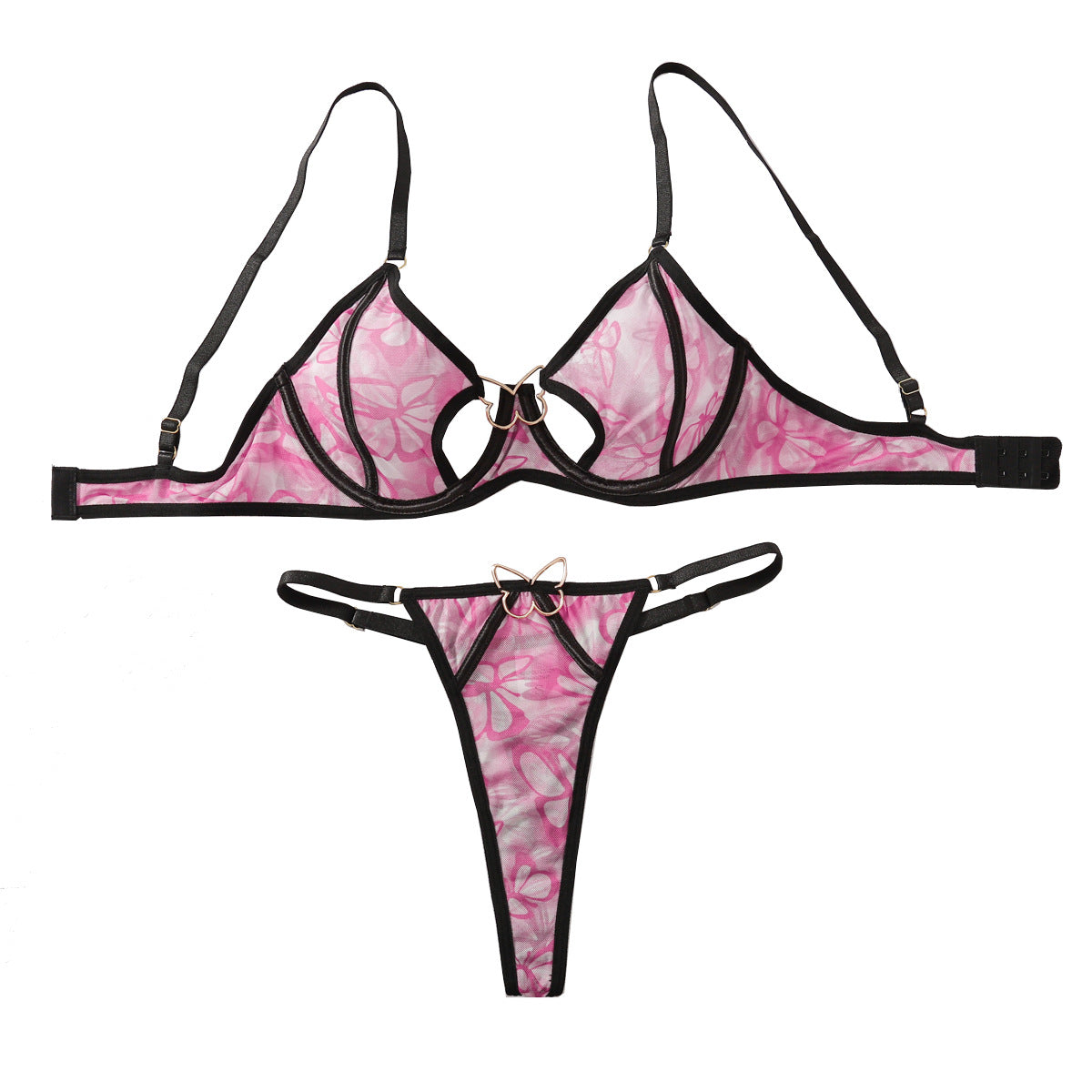 Butterfly Decoration Underwear Two-piece Female