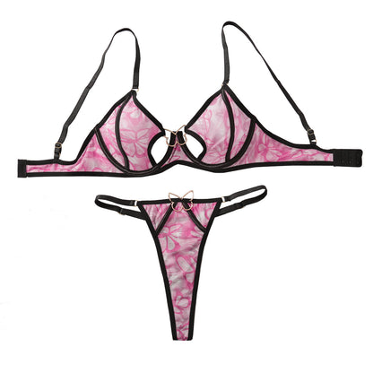 Butterfly Decoration Underwear Two-piece Female
