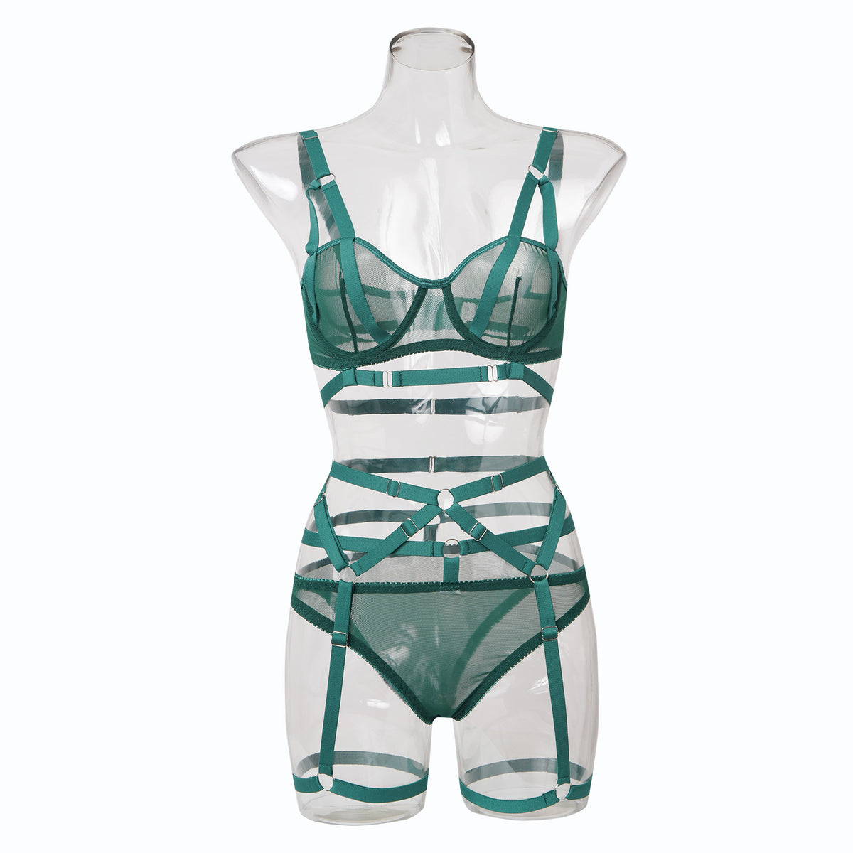 European And American Colors Available Sexy Underwear Garter Strap Body Shaping Three-piece Set