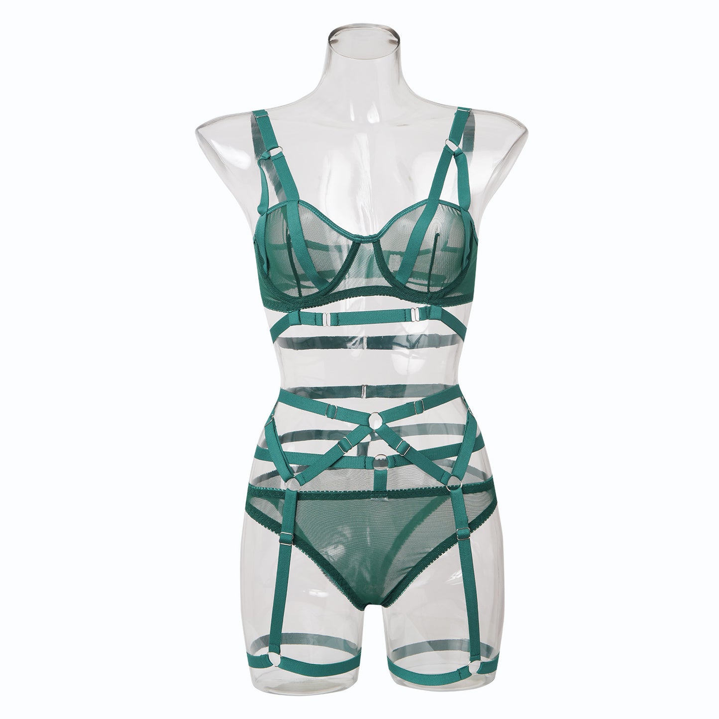 European And American Colors Available Sexy Underwear Garter Strap Body Shaping Three-piece Set