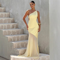 Womens Figure-hugging Mesh Maxi Dress With Tie-up Detailing