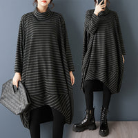 Womens Relaxed, Versatile High-neck Asymmetrical Dress