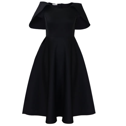 Womens Solid-Color Casual Chic Dress