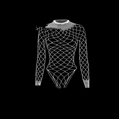 New Sexy Lingerie Mesh Bodysuit Fishnet Ripped Underwear