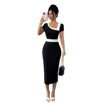 Ladies' Exquisite Color Matching A-line Dress