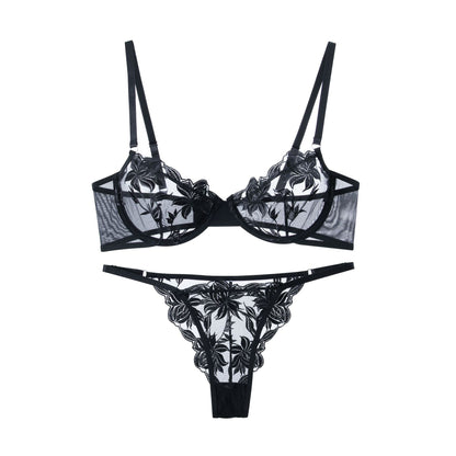 Y Lingerie Womens Underwear Hollowed-Out Sheer Mesh Bra Sexy Bra Lingerie SetIn Stock, Direct Sales