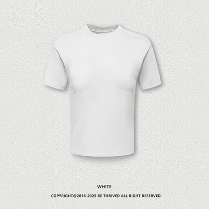 Long-staple Cotton Round Neck Casual Sports Short Sleeve Shoulder