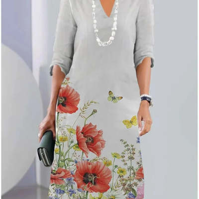 Womens Casual Dress With 3D Digital Print