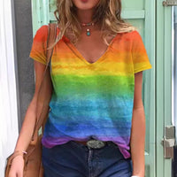 Summer 3D Digital Printing Casual Short-Sleeved T-Shirt Women