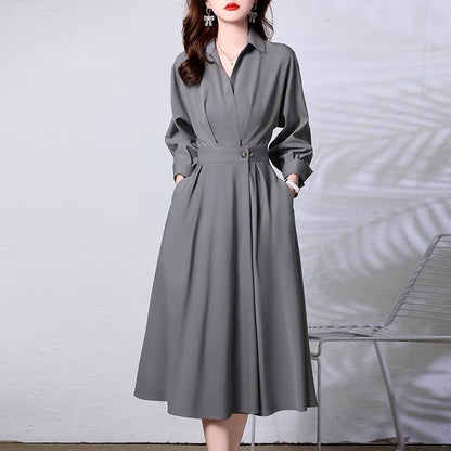 New Elegant Long Dress With A Cinched Waist For A Slimming Captivating Silhouette
