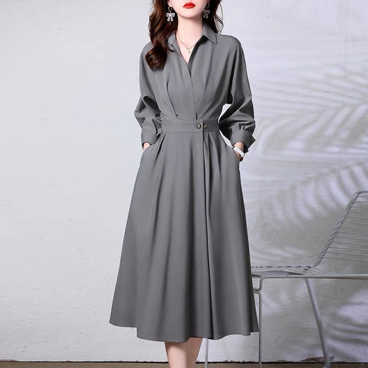 New Elegant Long Dress With A Cinched Waist For A Slimming Captivating Silhouette