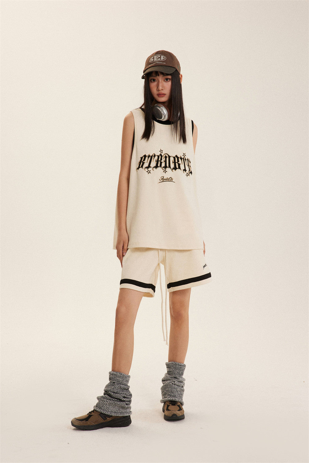 Fake Sports Vest Casual Letter Embroidered Loose Top