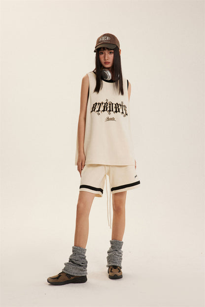 Fake Sports Vest Casual Letter Embroidered Loose Top