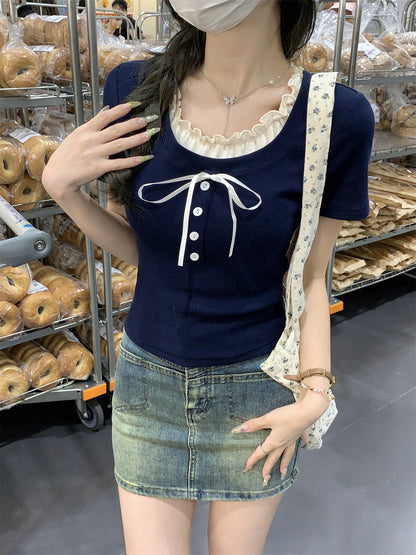 Sweet And Spicy Design Slim Fit Slimming Short Top