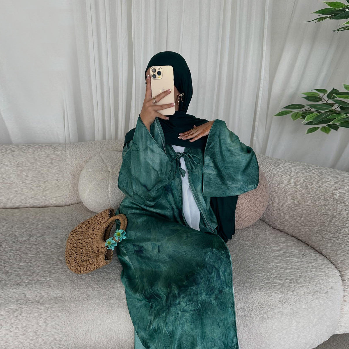 Dubai Colorful Tie-Dye Printed Robe Cardigan
