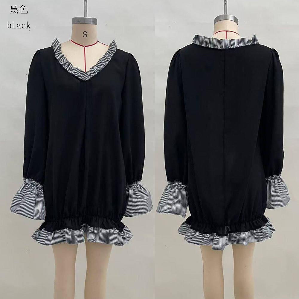 FallWinter Cropped Ruffled Dress That Flatters
