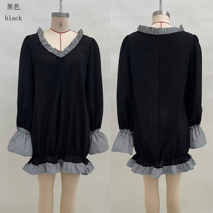 FallWinter Cropped Ruffled Dress That Flatters