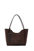 Brown Suede Women Hand And Shoulder Bag