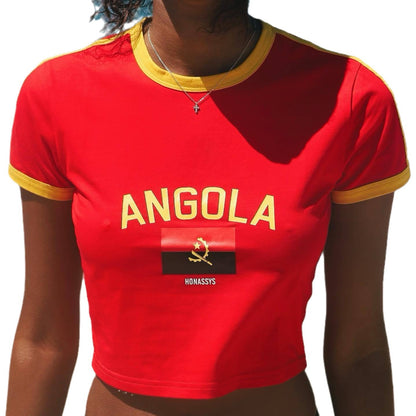 Printed Cropped European And American Women's Clothing Top