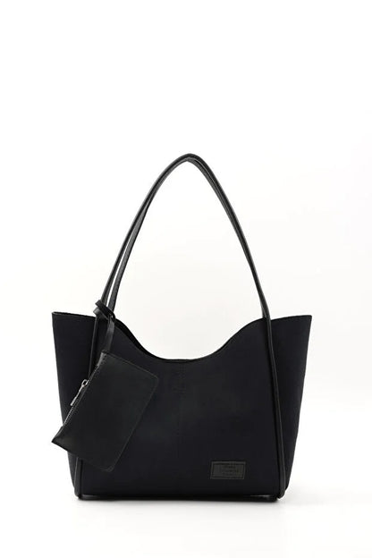 Black Suede Hand And Shoulder Bag