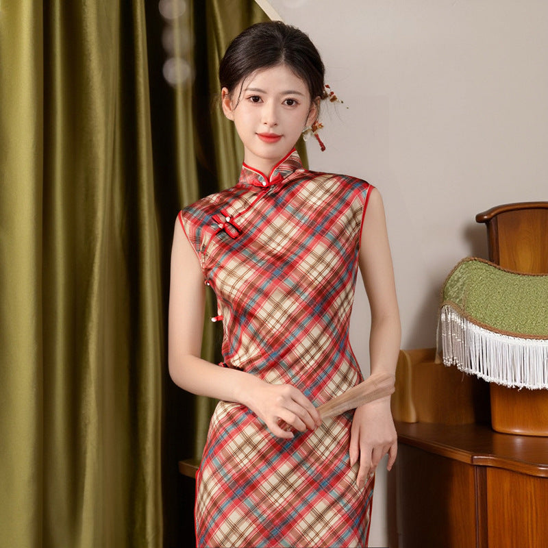 Fashionable Minimalist Chinese Style Design Slim Fit Womens Dress
