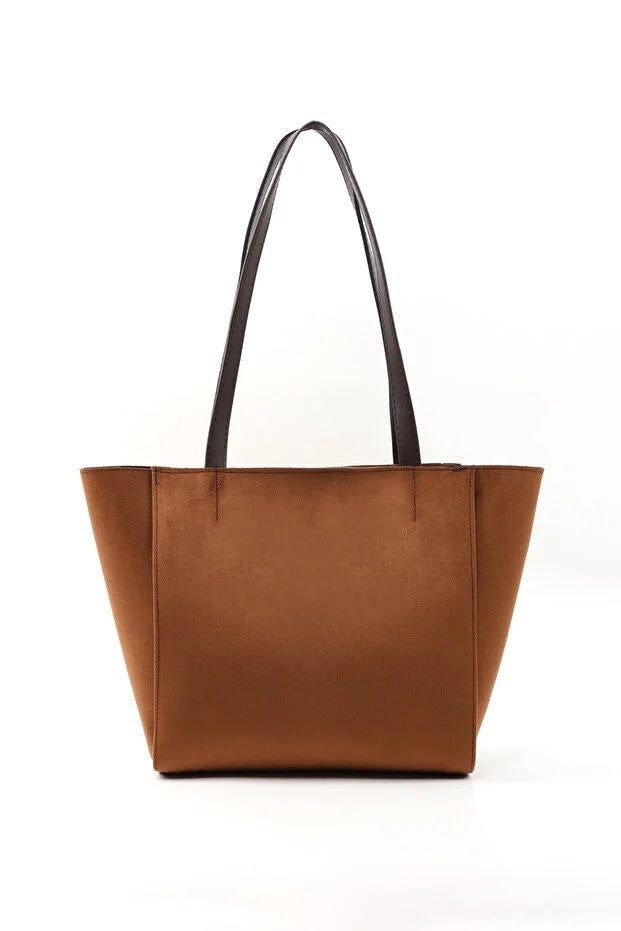 Large Faux Leather Tote Bag