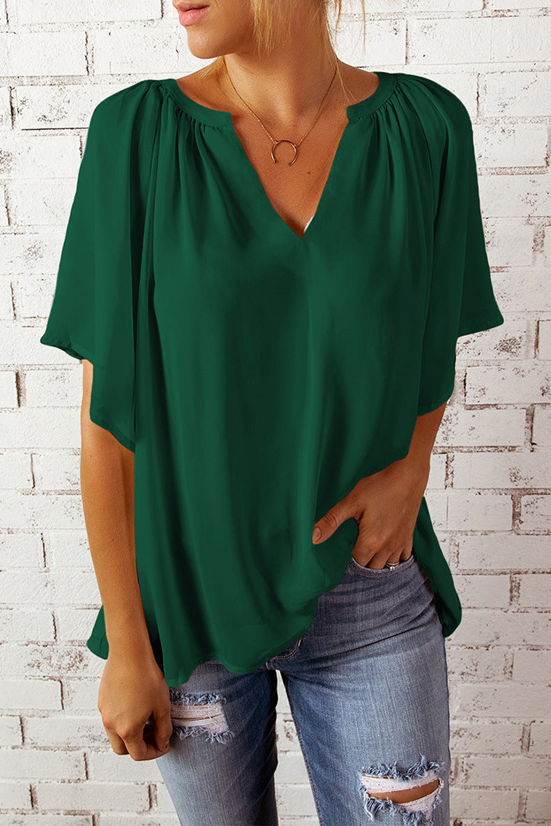 Loose Half Sleeve T-Shirt Pullover Top