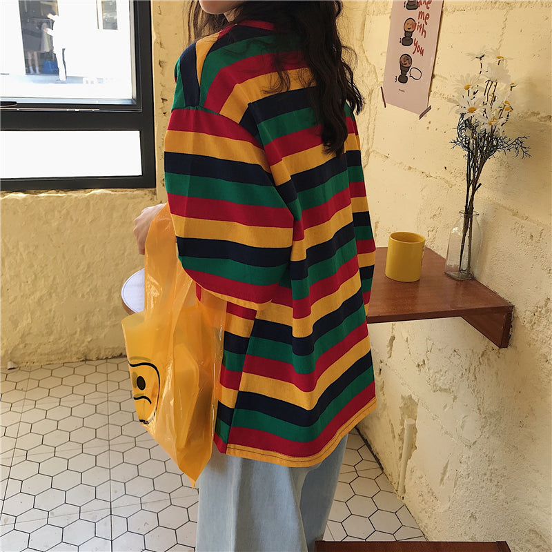 Striped Short Sleeve T-Shirt Lazy Chic Top