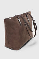 Brown Suede Shopper Bag