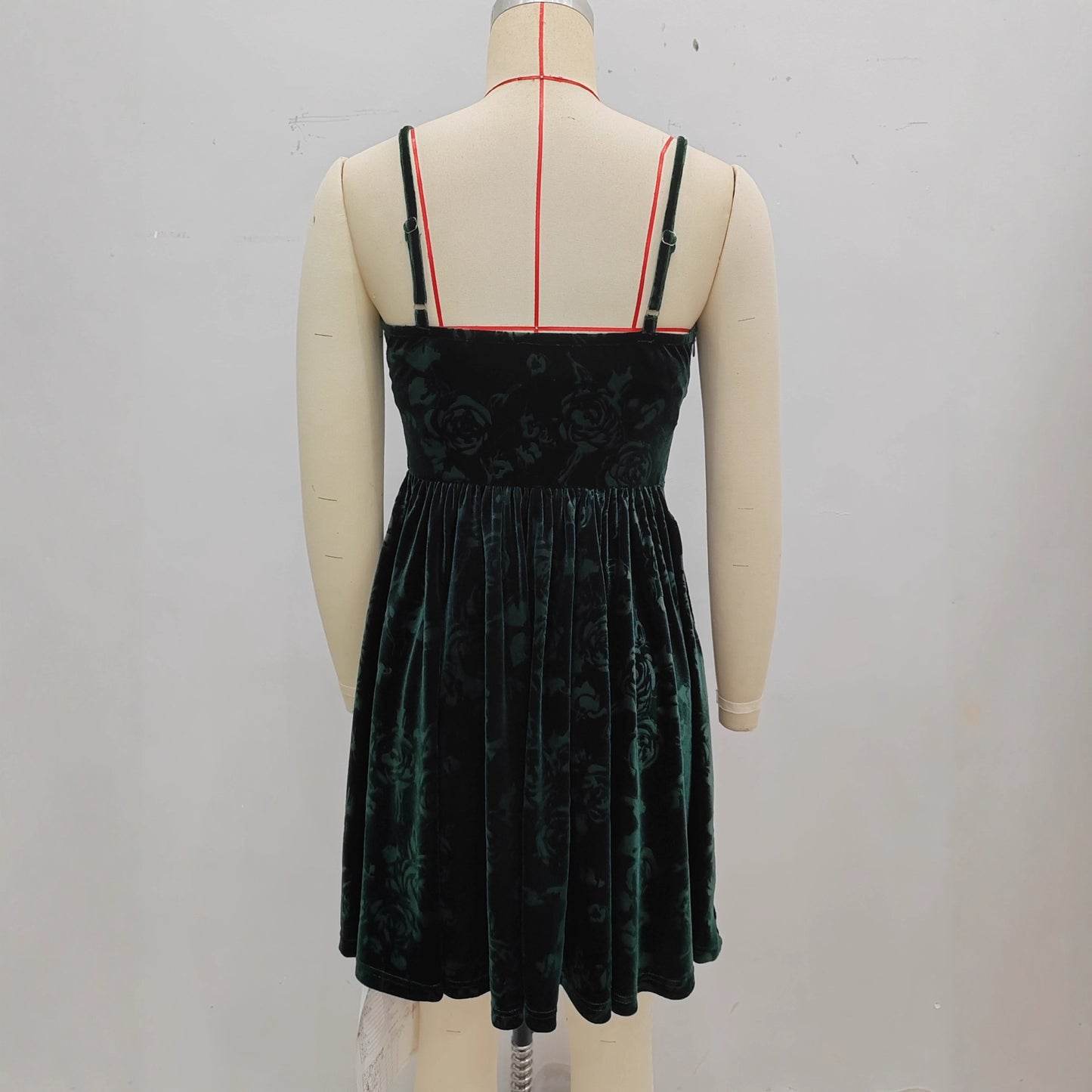 Christmas And Valentines Day Slip-Style Velvet Embossed Fashion Dress