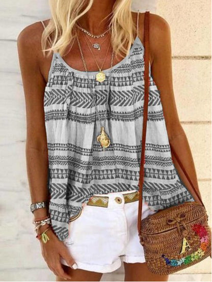 Summer Loose Casual Sexy Geometric Print Camisole
