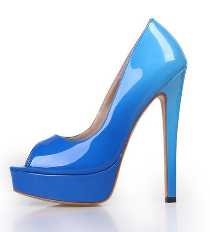 European Station Fish Mouth Gradient Color Water Table Super High-heeled Women's Single Shoes AliExpress