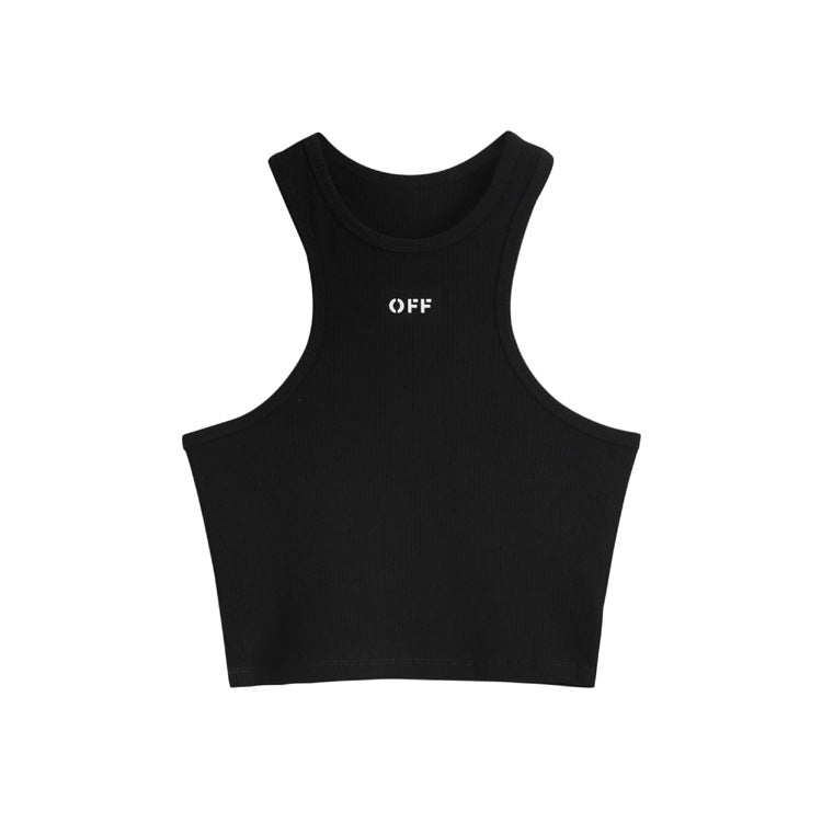 Women'S Off-Letter Sleeveless Short Crop Top