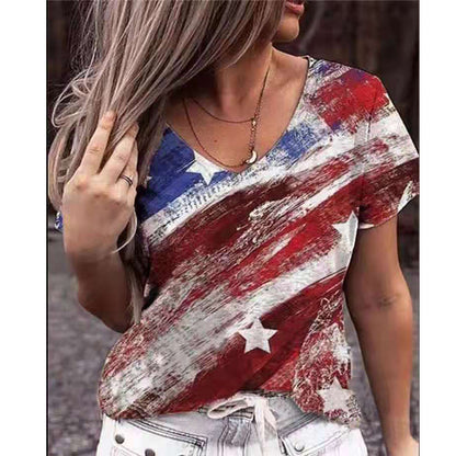 Women's Top Summer Print Pattern Short Sleeved