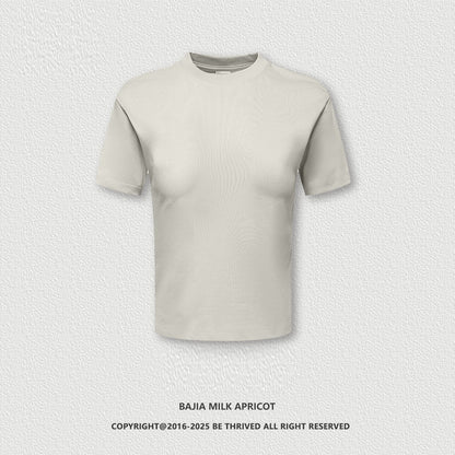 Long-staple Cotton Round Neck Casual Sports Short Sleeve Shoulder
