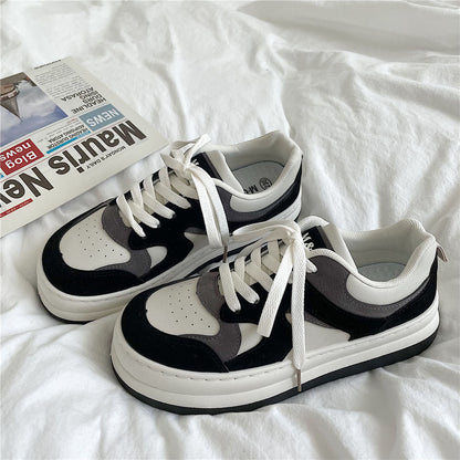 Special-interest Design Height Increasing Big Toe Double Color Plate Shoes
