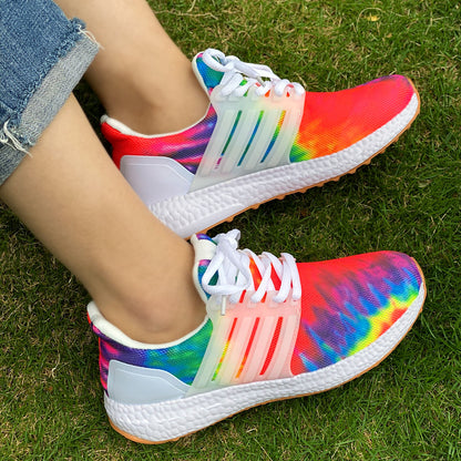 Sports Women's Shoes Large Size Thick-Soled Graffiti Casual Running Shoes